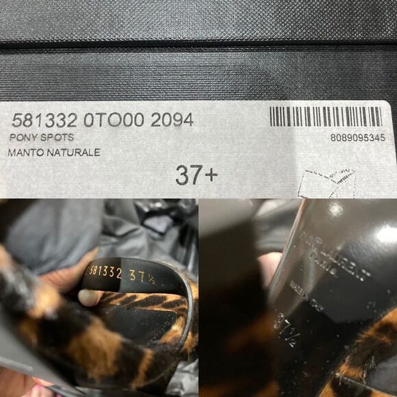 Saint Laurent OAK WOMENS PONY PRINT SANDAL SZ 37+ - Picture 5 of 14